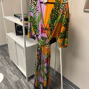 Farm Rio Printed Wrap Dress
Size: L
Color: Novelty
Condition: New without tags